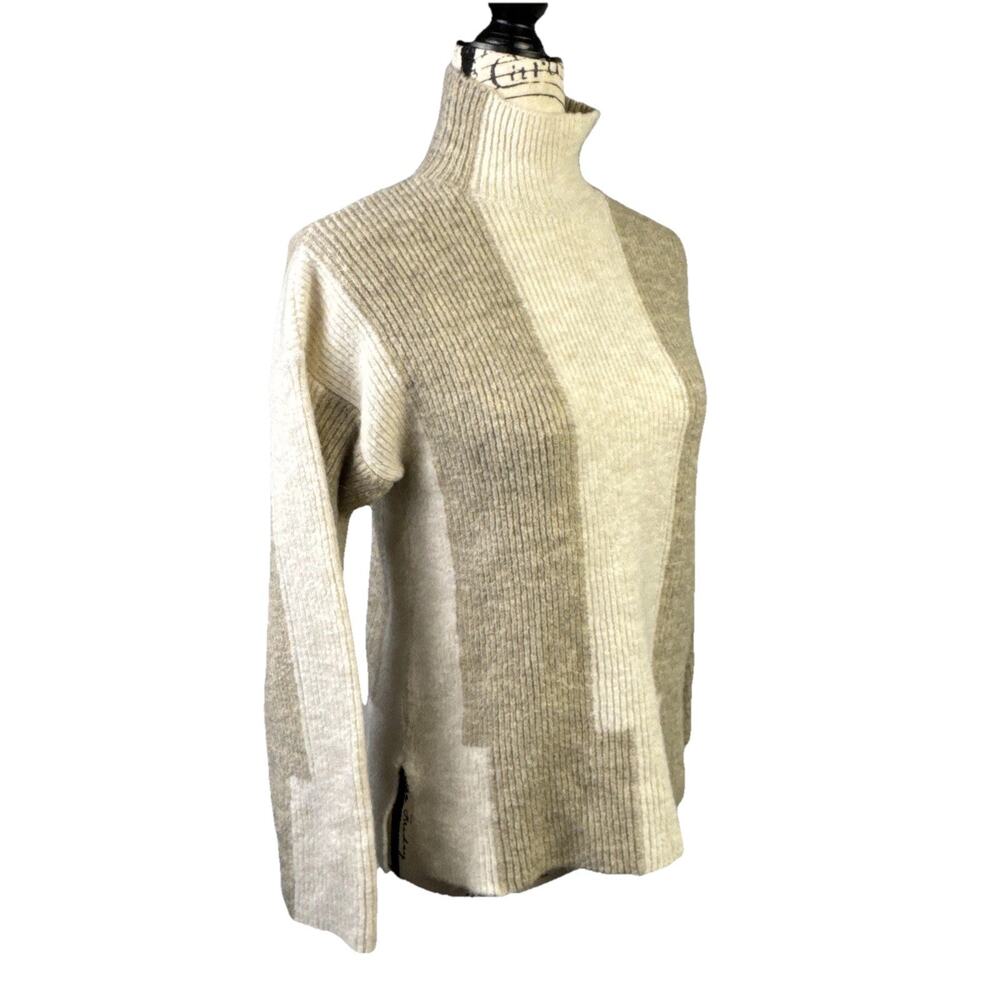 Mus & Bombon Fuzzy Sweater Turtleneck Beige Neutrals Made In Spain Comfort Calm